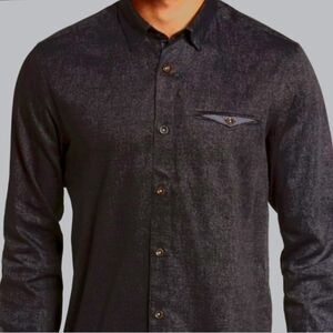 Ted Baker Norbor Modern Slim Fit Microdot Print Sport Shirt In Navy Size XXL